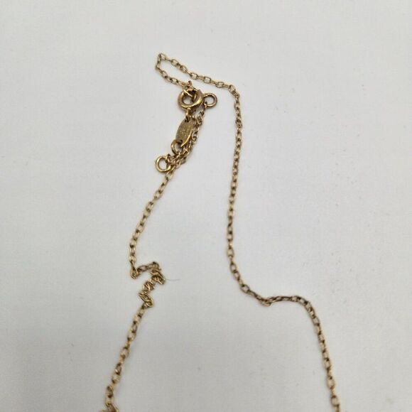 Gold Tone Elephant Necklace Earrings Set Crystal Accents 18" - Picture 6 of 6